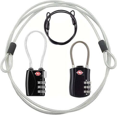TSA Locks, Digit Combination Padlockss and Steel Cable Combination Travel Security Lock, Luggage Travel Lock Coded Lock for Baggage Travel Bag, Suit Case, Gym, Bike Locks (TSA Luggage Locks -2) in Saudi Arabia
