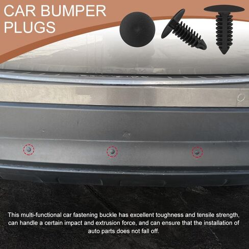 8PCS License Plate Hole Plugs, Car Bumper Plug, 8mm Bumper Plugs Front License Plate Holes Cover Clips, Auto Accessories License Plate Hole Cover Clip Fixed Fastening Buckle for Most Cars in Saudi Arabia