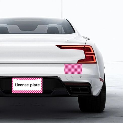 Pink Checkered License Plate Frame - Pink Race Flag License Plate Frame 2 Hole Aluminum Car Accessory 12.3 X 6.3Inch Car Sticker Gift for Men Women in Kuwait