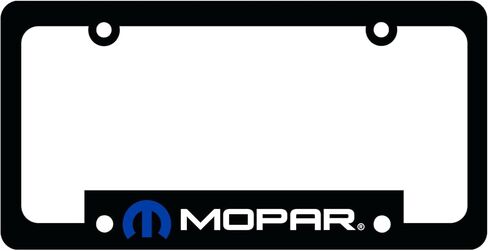 Mopar License Plate Frame – Made in USA | Polypropylene Plastic 6.125" x 12.25" Fit | Classic Blue Omega M Design by Detroit Shirt Company in Kuwait