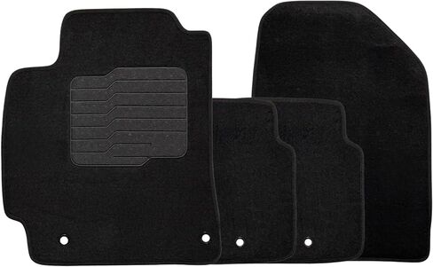 ecoMats Carpet Floor Mats Fit for 2017 to 2020 Hyundai Elantra, with Anti Slip Driver Heel Pad and Safety Locks, Front and Rear Set, Black in Kuwait