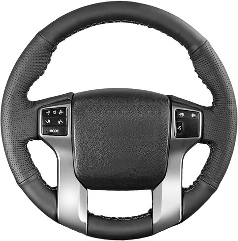 غطاء عجلة القيادة من الجلد Belinous، غلاف عجلة القيادة مخيط يدويًا لسيارة Toyota 2012-2023 Tacoma، 2014-2021 Tundra، 2010-2024 4Runner، 2014-2022 Sequoia مع غطاء مثبت في المصنع (علامة W/O) in Kuwait