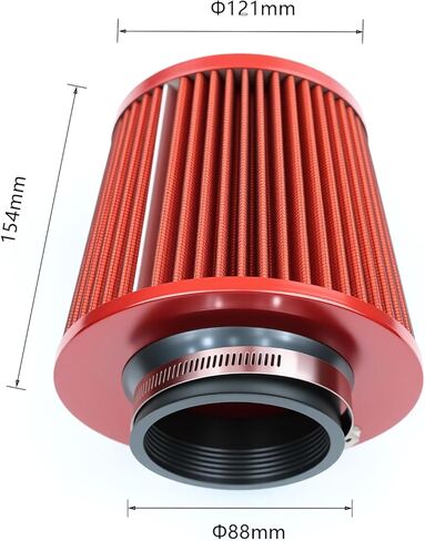 Fiber 3" Cold Air Intake Filter (RED, 3 inch"76 mm) in Saudi Arabia