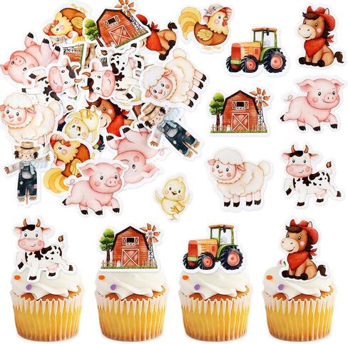 30Pcs Vegetables Cupcake Toppers Carrots Radishes Tomato Corn Broccoli Garlic Cupcake Picks for Baby Shower Locally Grown Birthday Cupcake Decorations Farm Garden Party Supplies in Kuwait