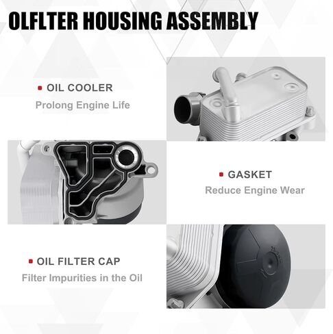 11428683206 Engine Oil Cooler Filter Housing Assembly Fit for BMW 125i 130i M135i 220i M2 M235i 320i 328i 335i 330i 420i 428i 435i 528i 535i 630i 640i 730Li xDrive20i 25i 28i 35i 40e 40i in Saudi Arabia