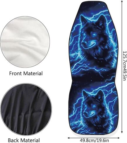 Cool Wolf Car Seat Covers 2 Pcs Stretch Polyester Fabric Cover Breathable Car Seat Cover Easy Installation Universal Size Fit for Most Cars SUVs in Saudi Arabia