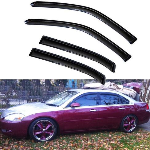 4pcs Wind Deflector, Outside Mount Rain Guards, Side Window Visors Compatible with 2006-2013 Chevrolet Impala 2014-2016 Chevrolet Impala Limited Model Only 94843 in Kuwait