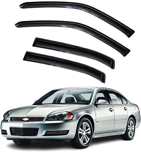 4pcs Wind Deflector, Outside Mount Rain Guards, Side Window Visors Compatible with 2006-2013 Chevrolet Impala 2014-2016 Chevrolet Impala Limited Model Only 94843 in Kuwait