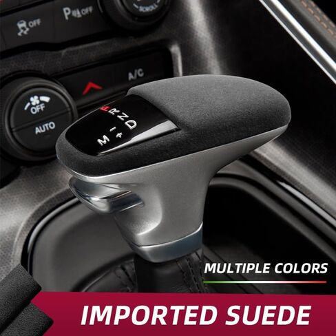 Suede Leather Shift Knob Cover Collar for Dodge Durango SRT, Shift Handle Head Cover Trim 2018-2025 Durango Interior Accessories in Saudi Arabia