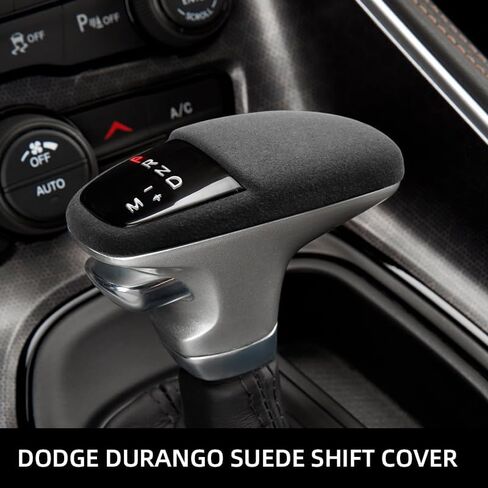 Suede Leather Shift Knob Cover Collar for Dodge Durango SRT, Shift Handle Head Cover Trim 2018-2025 Durango Interior Accessories in Saudi Arabia