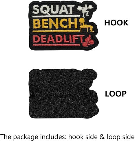 Hardcore Squat Bench Deadlift Powerlifting Gym Workout Patch, Tactical Hook and Loop Funny Embroidered Military Patch Morale Patches for Bag, Backpack, Molle Vest, Clothing, DIY Applique, Hat, Jackets in Saudi Arabia