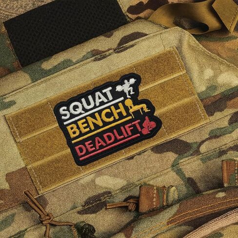 Hardcore Squat Bench Deadlift Powerlifting Gym Workout Patch, Tactical Hook and Loop Funny Embroidered Military Patch Morale Patches for Bag, Backpack, Molle Vest, Clothing, DIY Applique, Hat, Jackets in Saudi Arabia