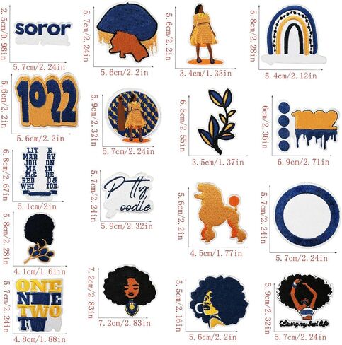 18PCS Sorority Embroidered Patches, Iron On/Sew on Applique for Clothes, Custom Applique for Hats,Jackets,Jeans,Backpacks,Dress,Bags,Shoes,Clothes DIY Craft,Etc in Kuwait