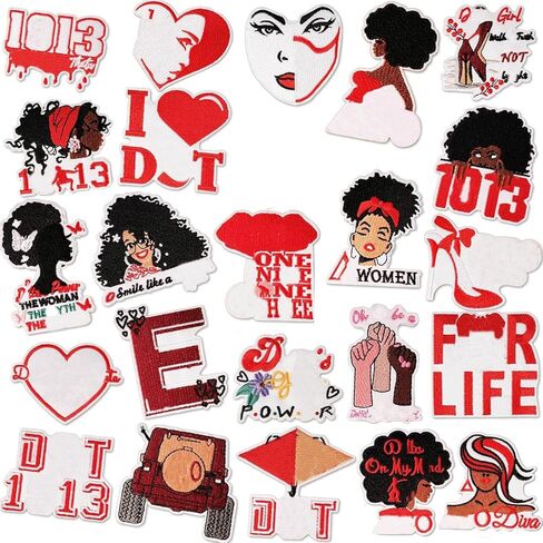 18PCS Sorority Embroidered Patches, Iron On/Sew on Applique for Clothes, Custom Applique for Hats,Jackets,Jeans,Backpacks,Dress,Bags,Shoes,Clothes DIY Craft,Etc in Kuwait