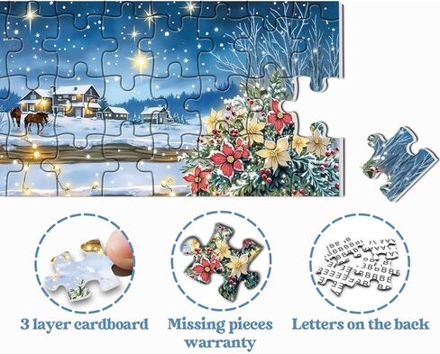 Winter Country Puzzles for Adults 1000 Pieces, Snowy Cowboy Boots Farm Jigsaw Puzzles, Cozy Rustic Landscape Puzzle in Kuwait