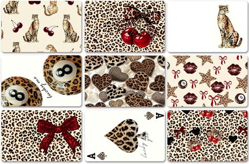 Honoson 9 Pcs Leopard Credit Card Skins Waterproof PVC Credit Card Stickers with Pre-cut Chip Windows, Removable Decal Cover Set for Debit, Bank Cards in Kuwait