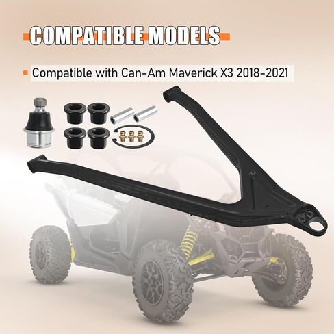 Left Front Driver Lower A Arm Kit Compatible with Can-Am Maverick X3 72" 2018-2021 Lower Control Arm with Ball Joint and Swing Arm Bushing Sleeve Kit 706204733 706204409 706202045 in Saudi Arabia