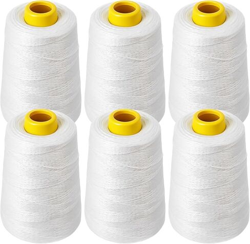 6 Pack Heavy-Duty Polyester Sewing Machine Thread 6-Ply Industrial for Rice Bags, Canvas, Carpet, Leather Composite Bags in Kuwait