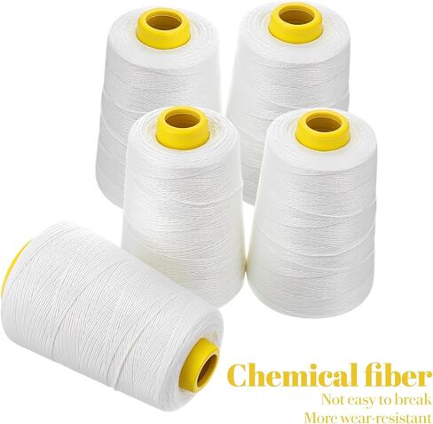 6 Pack Heavy-Duty Polyester Sewing Machine Thread 6-Ply Industrial for Rice Bags, Canvas, Carpet, Leather Composite Bags in Kuwait