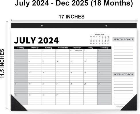 Sproutbrite 18 Month Wall Calendar (15 x 11 inch) - Vertical Calendar - Monthly Planner Tool for Home and Office in Saudi Arabia