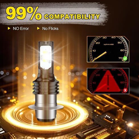 LED Headlight Bulbs for Yamaha Grizzly 600 1998-2001, H6 H6M P15D, 55W, 6000K White, 12000 Lumens, Plug and Play, IP68, 2-Pack in Saudi Arabia
