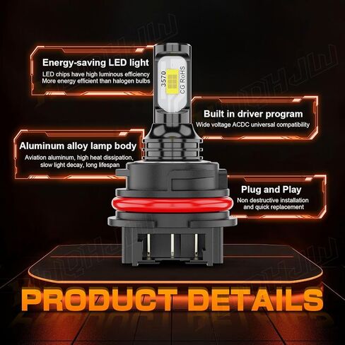 3570-HP11 LED Bulbs For FourTrax Rancher 350 TRX350 2000 2001 2002 2003 2004 2005 2006 Powersport Bulbs 6000K White ATV UTV Offroad Light, Plug n Play 2-Pack in Saudi Arabia