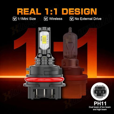 3570-HP11 LED Bulbs For FourTrax Rancher 350 TRX350 2000 2001 2002 2003 2004 2005 2006 Powersport Bulbs 6000K White ATV UTV Offroad Light, Plug n Play 2-Pack in Saudi Arabia