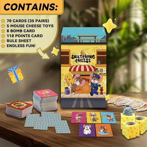 The Hilarious Memory Matching Card Games, Mouse & Cheese-Snatching Party Game | Family Board Game for Kids, Teens & Adults | 2-6 Players, Age 7+ in Saudi Arabia