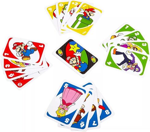 مجموعة بطاقات Ultimate Super Mario UNO - حزمة مع مجموعتين من بطاقات UNO لألعاب الفيديو للأطفال بالإضافة إلى الملصقات، المزيد | أنشطة سوبر ماريو بروس للأطفال، ليلة الألعاب العائلية in Kuwait