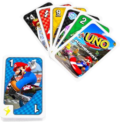 مجموعة بطاقات Ultimate Super Mario UNO - حزمة مع مجموعتين من بطاقات UNO لألعاب الفيديو للأطفال بالإضافة إلى الملصقات، المزيد | أنشطة سوبر ماريو بروس للأطفال، ليلة الألعاب العائلية in Kuwait