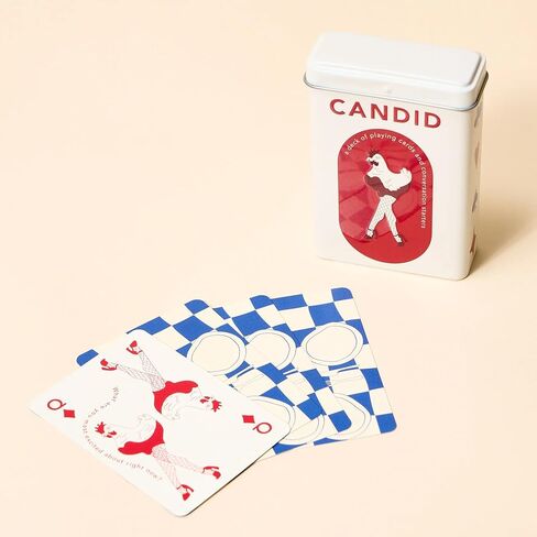 Candid Playing Cards with Conversation Starter Questions, 52-Card Deck in Vintage Metal Tin, Icebreaker Card Game for Adults and Teens, Couples Date Night, Family Game Night in Kuwait