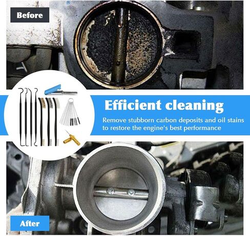 Carburetor Cleaning Kit, 37Pcs Torch Tip Cleaner Set with 3 Double Head Brush 23 Needles 5 Nylon Brushes 1 Scraper 4 Cleaning Hooks and Case for Motorcycle/ATV/Lawn Mower/Torch Chainsaw Small Engines in Kuwait