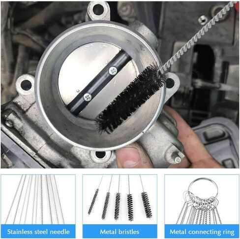Carburetor Cleaning Kit, 37Pcs Torch Tip Cleaner Set with 3 Double Head Brush 23 Needles 5 Nylon Brushes 1 Scraper 4 Cleaning Hooks and Case for Motorcycle/ATV/Lawn Mower/Torch Chainsaw Small Engines in Kuwait