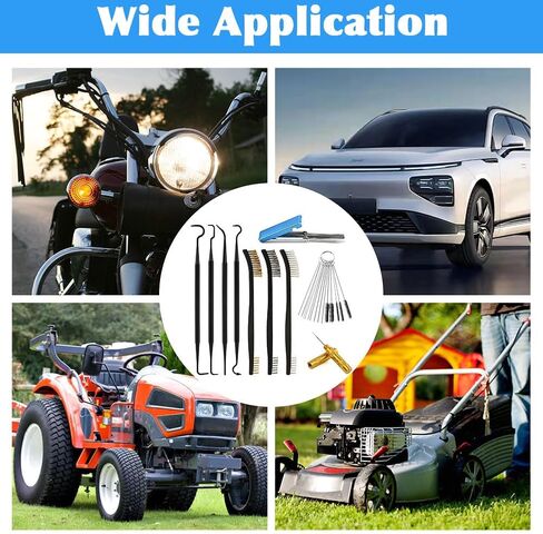 Carburetor Cleaning Kit, 37Pcs Torch Tip Cleaner Set with 3 Double Head Brush 23 Needles 5 Nylon Brushes 1 Scraper 4 Cleaning Hooks and Case for Motorcycle/ATV/Lawn Mower/Torch Chainsaw Small Engines in Kuwait