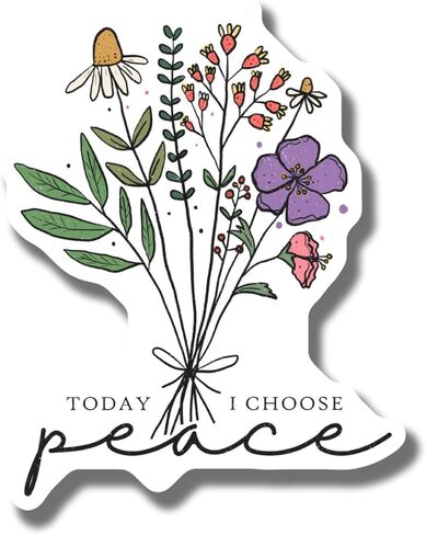 Inspirational Floral Magnet - Today I Choose Peace Magnet - Car Magnet Flower Art Fridge Magnet - Positive Quote Magnet - Motivational Decor - AAMT1733 in Kuwait