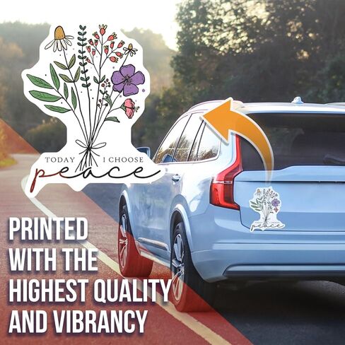 Inspirational Floral Magnet - Today I Choose Peace Magnet - Car Magnet Flower Art Fridge Magnet - Positive Quote Magnet - Motivational Decor - AAMT1733 in Kuwait