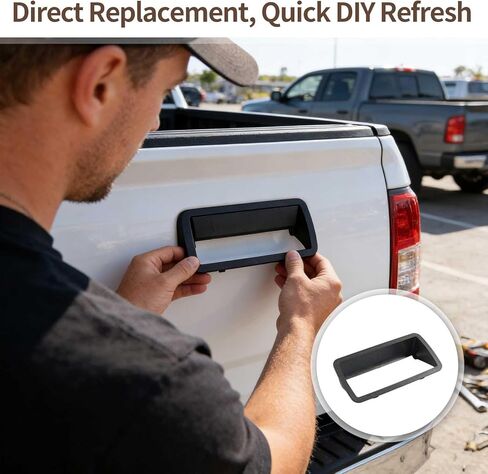 Tailgate Handle Bezel Compatible with 1994-2004 Chevy S10 GMC Sonoma, Rear Outer Tailgate Handle Trim Cover Replaces 76108 15007219 in Saudi Arabia