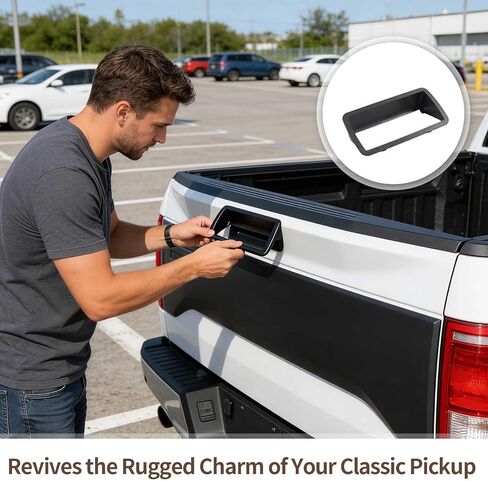 Tailgate Handle Bezel Compatible with 1994-2004 Chevy S10 GMC Sonoma, Rear Outer Tailgate Handle Trim Cover Replaces 76108 15007219 in Saudi Arabia