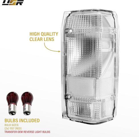 USR UNIQUE STYLE RACING 83-92 Ranger Pick-Up Tail Light - Rear Lamps Pair (Left + Right) Compatible with 1983-1992 Ford Ranger PickUp Truck All Models 1st Gen (CLEAR LENS with RED BULBS) in Kuwait
