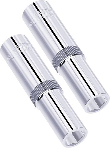 2PCS 7mm Deep Socket, 1/4 Inch Drive, 6-Point, Metric, Heat Treated CR-V Steel Sockets, Full Polishing, 2 Inch Length in Kuwait