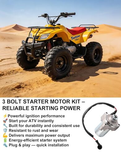 3 Bolt Starter Motor Kit with Solenoid Relay & CDI Compatible with 50cc 70cc 90cc 100cc 110cc 125cc Chinese ATV Quad Dirt Bike Pit Bike Go Kart 4 Wheeler TaoTao Coolster Roketa SSR in Saudi Arabia
