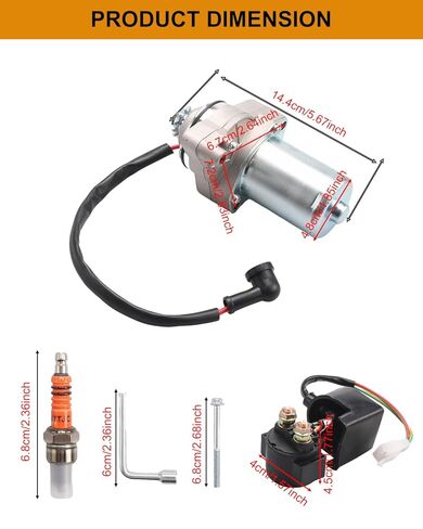 3 Bolt Starter Motor Kit with Solenoid Relay & CDI Compatible with 50cc 70cc 90cc 100cc 110cc 125cc Chinese ATV Quad Dirt Bike Pit Bike Go Kart 4 Wheeler TaoTao Coolster Roketa SSR in Saudi Arabia