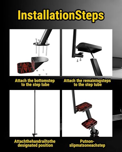 Heavy Duty Boat Trailer Steps with Safety Handle, EVA Anti-Slip Mat, 700 Lbs Capacity, 3 Step Tongue Ladder with Handle, Easy Installation, Universal Fits for Trailers Tongue Steps in Saudi Arabia