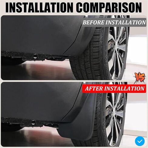 Compatible with Volvo XC90 2015-2026 Car Mud Flaps Splash Guards Mudguards Mudflaps No Drill Sturdy All Weather Protector Paint & Tire Auto Fender Splashs Guard PP Material Accessories, Black in Saudi Arabia