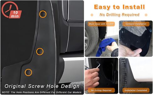 Compatible with Volvo XC90 2015-2026 Car Mud Flaps Splash Guards Mudguards Mudflaps No Drill Sturdy All Weather Protector Paint & Tire Auto Fender Splashs Guard PP Material Accessories, Black in Saudi Arabia