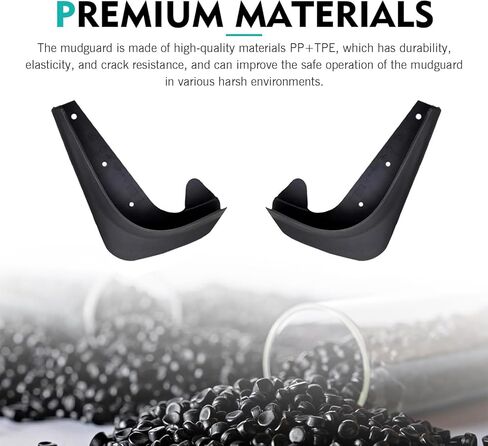 2 PCS Car Mud Flaps, Splash-protection Waterproof Fender Kit, Seamless Connection All Weather Left Right Mudguard Protector, Universal Modification Hardware for Most Cars SUVs (Black) in Kuwait
