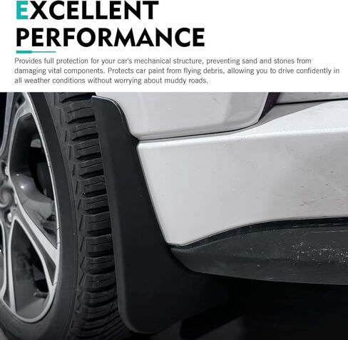 2 PCS Car Mud Flaps, Splash-protection Waterproof Fender Kit, Seamless Connection All Weather Left Right Mudguard Protector, Universal Modification Hardware for Most Cars SUVs (Black) in Kuwait
