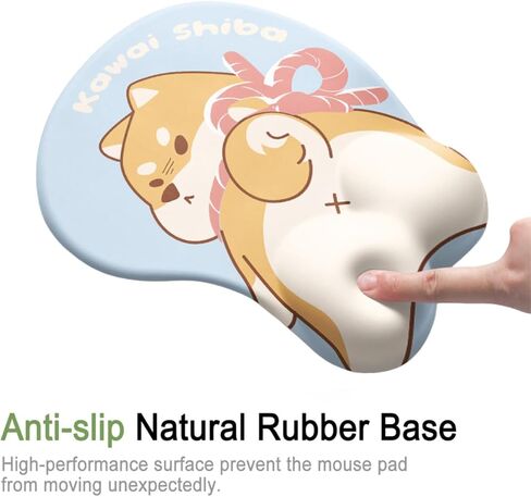 Ergonomic Keyboard Wrist Rest and Mouse Pad Set, Shiba Inu Design, Non-Slip Desk Mat in Saudi Arabia