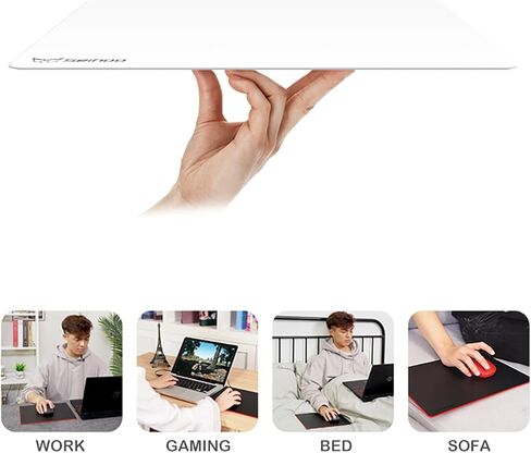 White Plastic Resin Hard Mouse Pad Premium Esports Waterproof Ultra Smooth No Irritating Smell Environment Fast and Accurate Control for Office and Gaming Laptop(11.81x9.45in) in Saudi Arabia