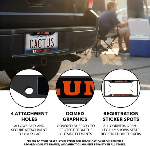 Desert Cactus Oregon State University Car Accessories Beavers Metal License Plate Frame and Tag Holder for Front or Rear of Car (Alumni Black Background 2-Pack) in Kuwait